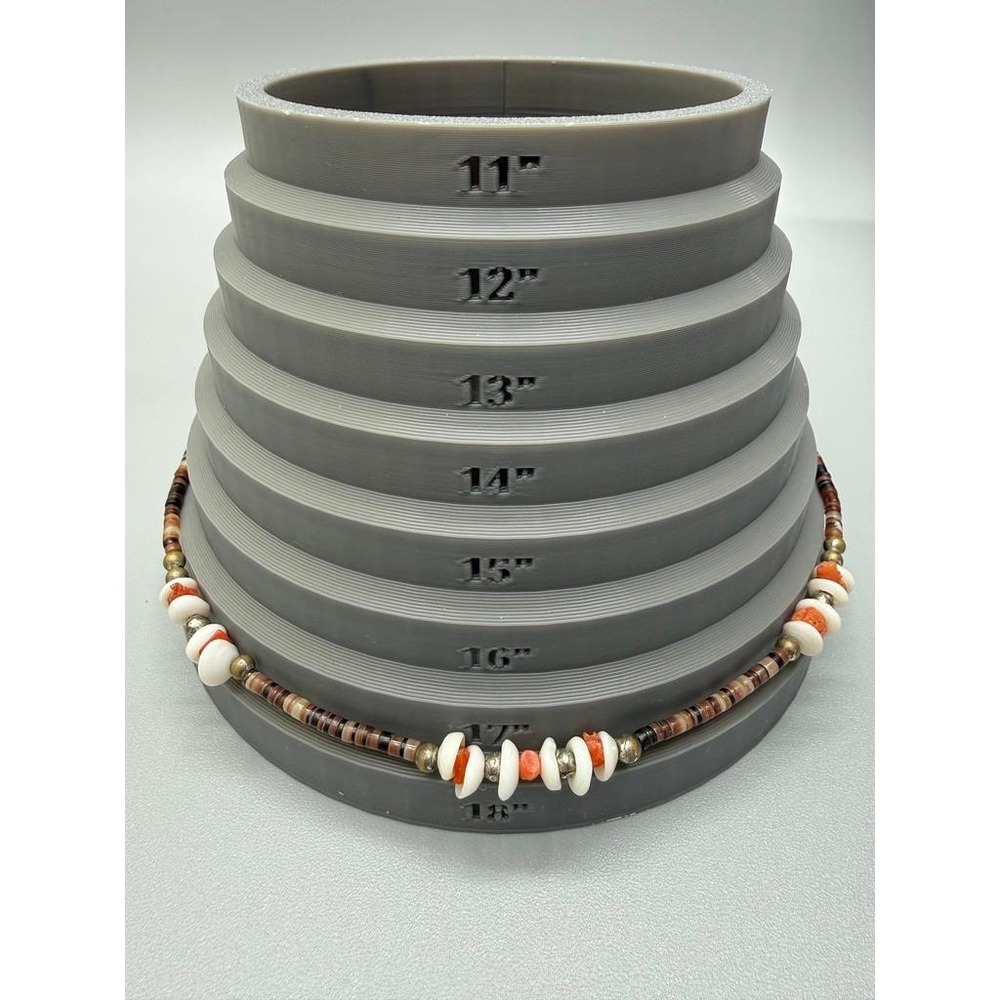 VTG Southwestern Heishi Puka Shell Coral Bead Choker Necklace 17" Boho Casual - Picture 5 of 7